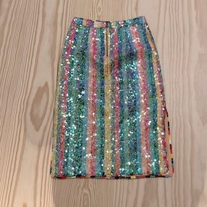 Sparkly rainbow midi skirt
